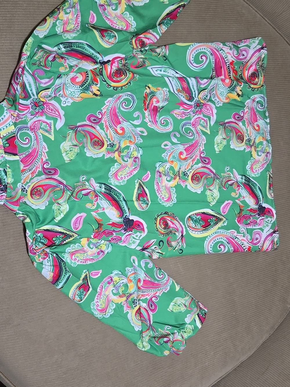 Floral Green Party Shirt Size MED